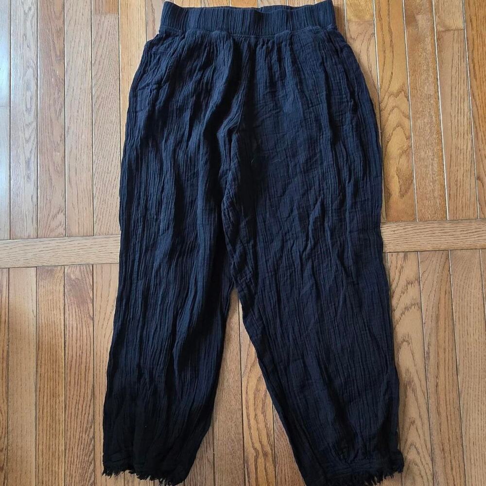 prana womens black gauze pull on pants casual small